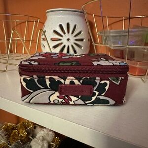 VERA BRADLEY Travel Pill Case in “Bordeaux Bloom” Floral Print